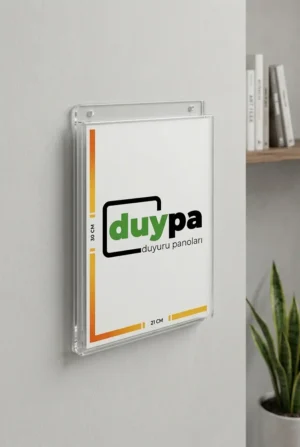 A4 Föylük Dikey Duvar U Tipi Pleksi Çerçeve